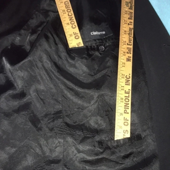 CLAIBORNE suit blazer jacket black formal 3 button flower buttonhole size 44L - Picture 11 of 12